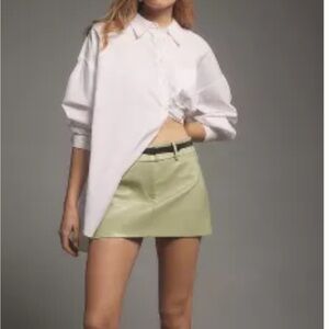 Anthropologie NWT green mini skirt size L